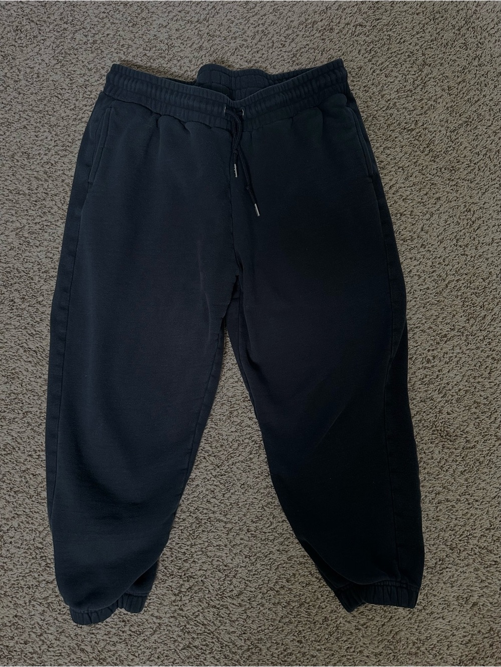 Quince Heavyweight 100% Organic Cotton Black Jogger Sweatpants Large